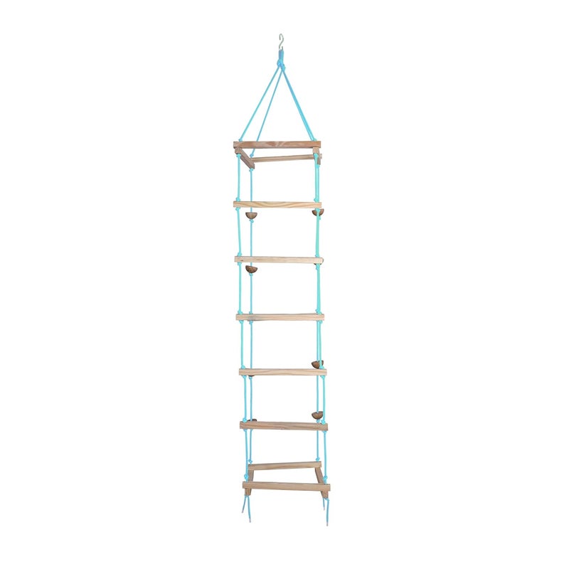 BOFFLE Hanging Square Ladder for Kids | Rope Ladder for Kids for Physical Activity | Tunnel Ladder Kids for Outdoor | Durable Hanging 4-Side Ladder Kids Made of Natural Wood - Image 2