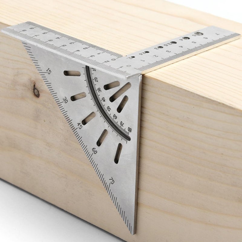 LABRIMP Stainless Steel Woodworking Measuring Ruler 45° 90° Carpentry Scribing Tool Precision Layout Square for Woodworking and Construction - Image 3