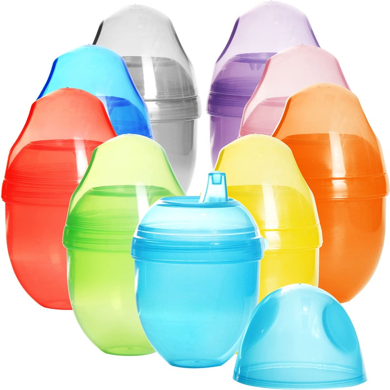 Youngever 9 Pack 7 Ounce Kids Sippy Cups - 9 Assorted Color Sippy Cups for Infant, Toddler - Image 1