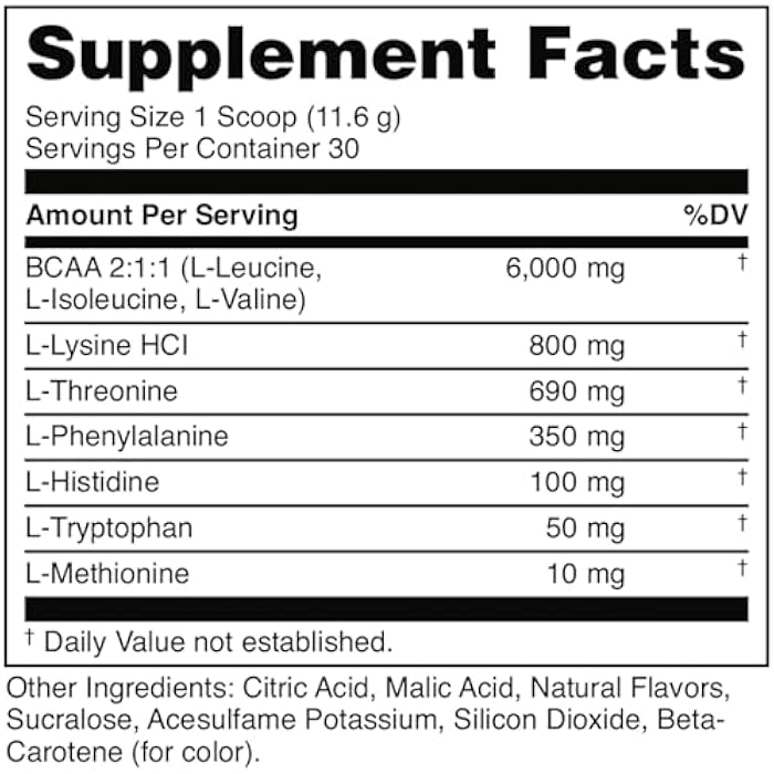 Bucked Up Essential Amino Acids - EAA Powder - Easy Mix, Non Clumping Formula - for Pre/Intra Workout - Peach Flavor - 30 Servings - 11.6 oz - Image 2