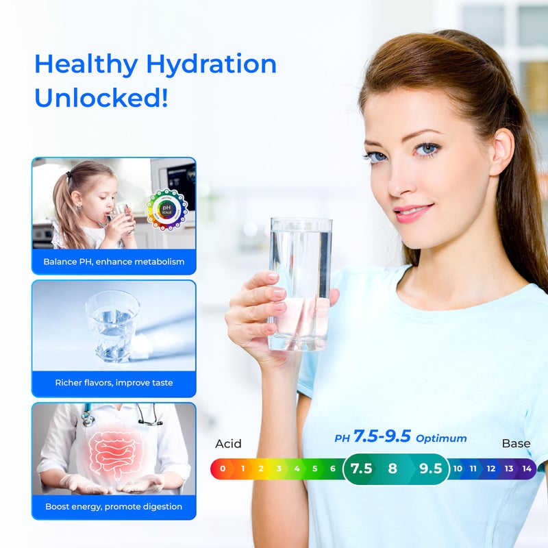 Waterdrop ð€ð¥ð¤ðšð¥ð¢ð§ðž Water Filter WD-ALK35, Alkaline Filter for Reverse Osmosis System, pH Balance and Restore Minerals for RO Alkaline Filter, Under Sink Water Filter, 1/4" Quick Connect - Image 4