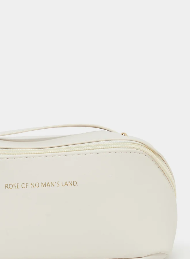 Styli  Plain Cosmetic Bag with Zip Closure and Top Handle  | Best Price UAE