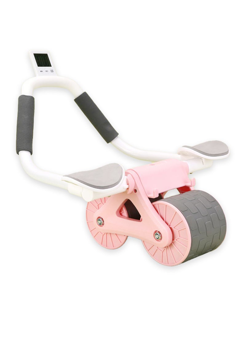 Glanfen Multifunctional Abdominal Fitness Wheel, Automatic Rebound Abdominal Curling Wheel, Abdominal Muscle Training Tool (With Timer and Mobile Phone Holder)  - Image 1