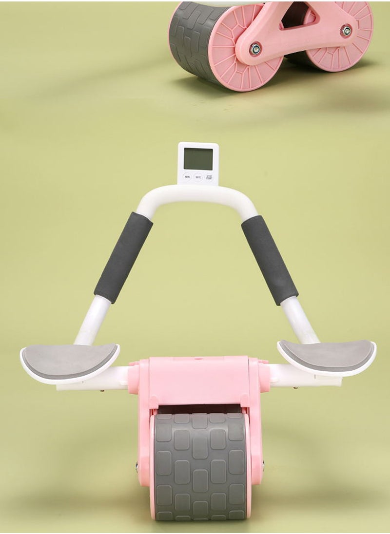 Glanfen Multifunctional Abdominal Fitness Wheel, Automatic Rebound Abdominal Curling Wheel, Abdominal Muscle Training Tool (With Timer and Mobile Phone Holder)  - Image 3
