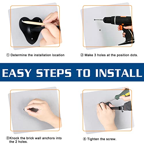 RANMING Guitar Wall Hook Hanger Metal Base Wall Mount Hangers Lengthen Auto Locking Guitar Hangers Accommodates Many Styles Instrument Display (Black) - Image 5