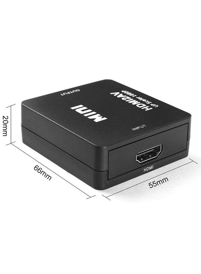 Tersely HDMI to RCA, HDMI to AV, 1080P HDMI to 3RCA CVBS AV Composite Video Audio Converter Adapter Supports PAL/NTSC for PC Laptop HDTV DVD-Black Downscaling [Extra HDMI Cable Included] - Image 2