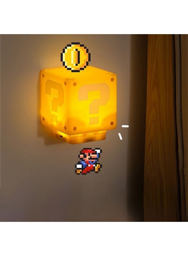 Super Mario Question Mark Cartoon  Night Light for Kids and Fans, Rechargeable Bedside Light with Game Sound Effect, Creative Gift Home Decoration Ambient Lamp Desk Lamp with USB Power Cable  - Image 5