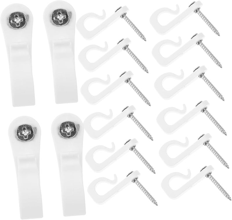 الخطافات البيضاء الخارجية المثبتة بالبراغي لتعليق أضواء السلسلة في الفناء والحديقة - Image 2