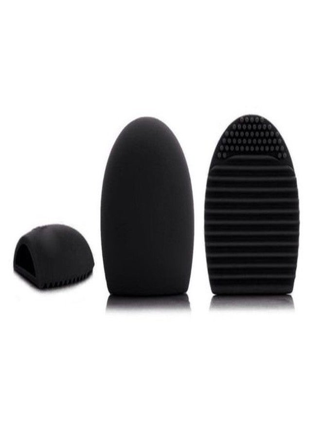 Gugzy Brush Egg The Cosmetic/Makeup Brush Cleaner/Cleaning Tool. Compact and Highly Effective. (Black) - Image 2