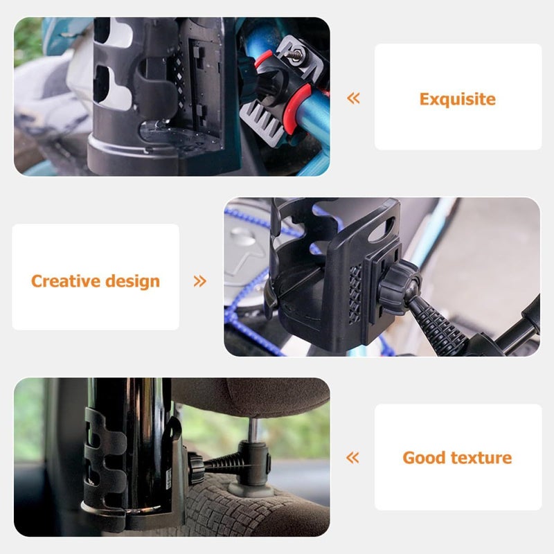 Black Plastic Car Backseat Cup Holder With Drain For Travel - Image 4