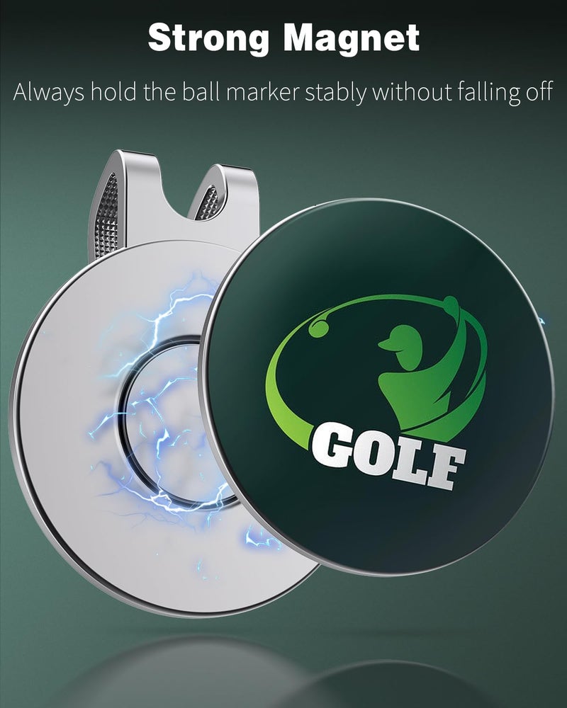Golf Hat Clips Magnetic Golf Ball Marker Holders for Golf Hats Caps Pants Gloves Bags Visors Belts Nickel-Plated Alloy Clips for Metal Golf Ball Markers (Ball Marker Not Included),3 Pack - Image 2