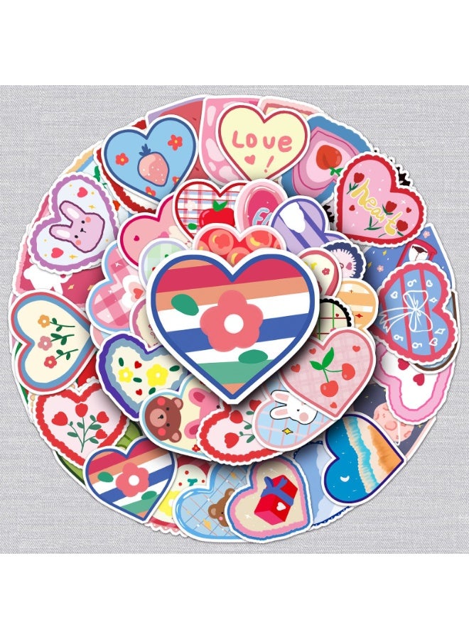 NIBEMINENT 50 Pcs Original Love Graffiti- Cute Stickers Deco Kit Waterproof Stickers, High Definition Printing Bright Colors, Suitable for Laptop Skateboard Luggage Water Bottle Guitar DIY - Image 2