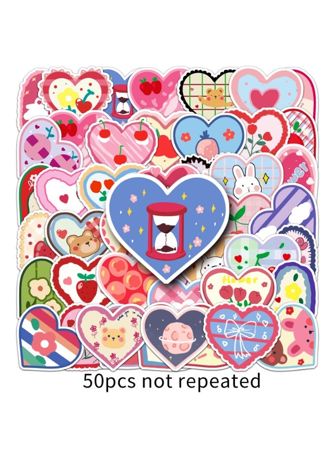 NIBEMINENT 50 Pcs Original Love Graffiti- Cute Stickers Deco Kit Waterproof Stickers, High Definition Printing Bright Colors, Suitable for Laptop Skateboard Luggage Water Bottle Guitar DIY - Image 1