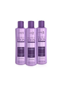Cadiveu Plastica Dos Fios - Brazilian Keratin Hair Smoothing System Anti Frizz Active, Anti Residue Shampoo And Repair Mask, The Best Treatment System - (3x300 ML) (Set of 3) Comb Included. 