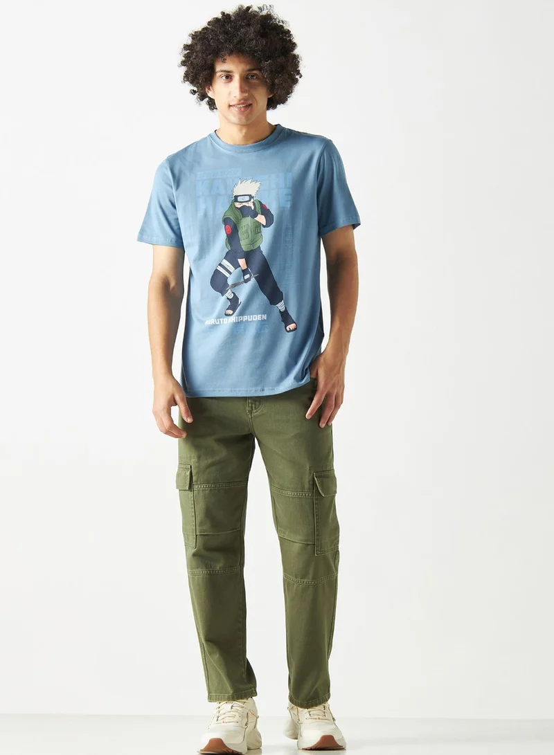 SP Characters Naruto Print Crew Neck T-Shirt