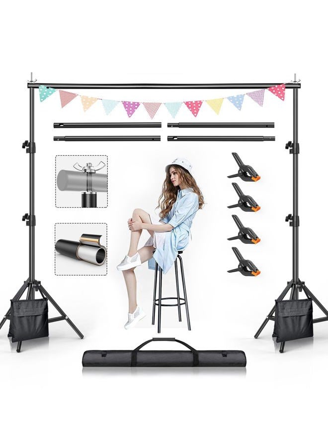 BEIYANG Backdrop Stand,7.5FTx10FT Adjustable Photography Studio Background Support System Kit with Carrying Bag for Photo Video Shooting - Image 1