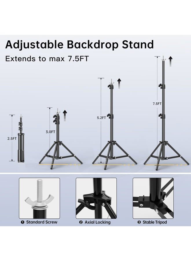 BEIYANG Backdrop Stand,7.5FTx10FT Adjustable Photography Studio Background Support System Kit with Carrying Bag for Photo Video Shooting - Image 3