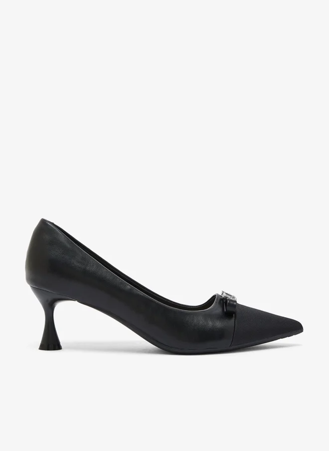 ELLA Bow Detail Kitten Heel Pumps