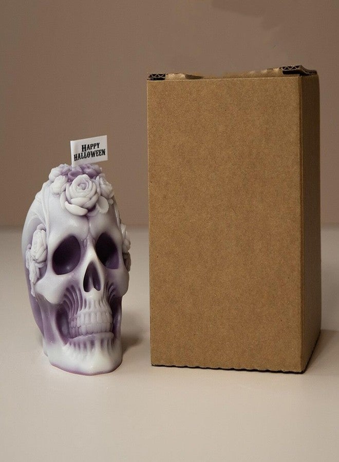T-shin Skull Shaped Scented Candle,143G Halloween Rose Flowers of Evil Handmade Aroma Soy Wax Decorative Candle for Table Photo Prop Gift,Prefect for All Saints' Day Party Decoration - Image 5