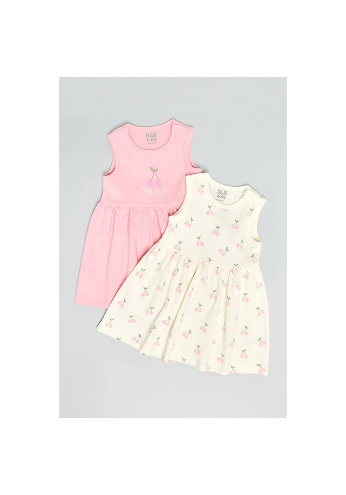 R&b 2 Pack Printed Sleeveless Fit & Flare Dress