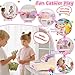 maysida Wooden Cash Register for Kids Rechargeable Kids Cash Register with Scanner Pretend Play Cash Register Toy with Fake Money Food Credit Card Toddler Boys Girls Age 24 48 Pink - Image 4