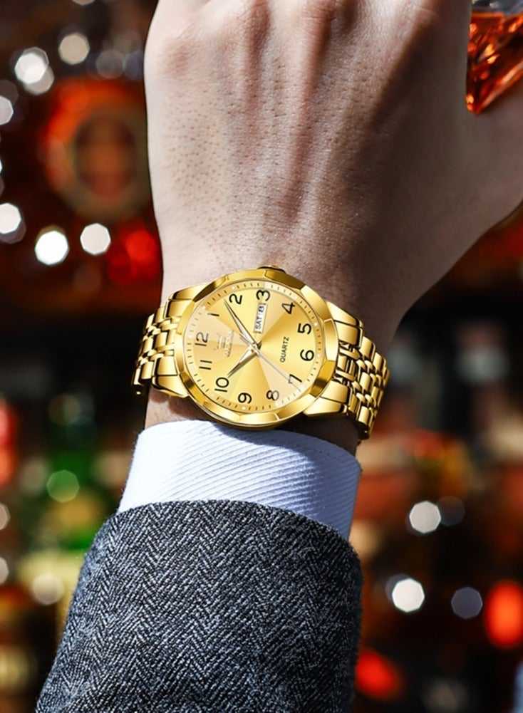 أوليفز ساعة يد رجالية مقاومة للماء، ساعة رقمية كوارتز للرجال، ساعة يد مضيئة من الفولاذ المقاوم للصدأ، تعرض التاريخ والأيام. - Image 4