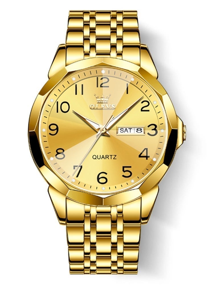 أوليفز ساعة يد رجالية مقاومة للماء، ساعة رقمية كوارتز للرجال، ساعة يد مضيئة من الفولاذ المقاوم للصدأ، تعرض التاريخ والأيام. - Image 3