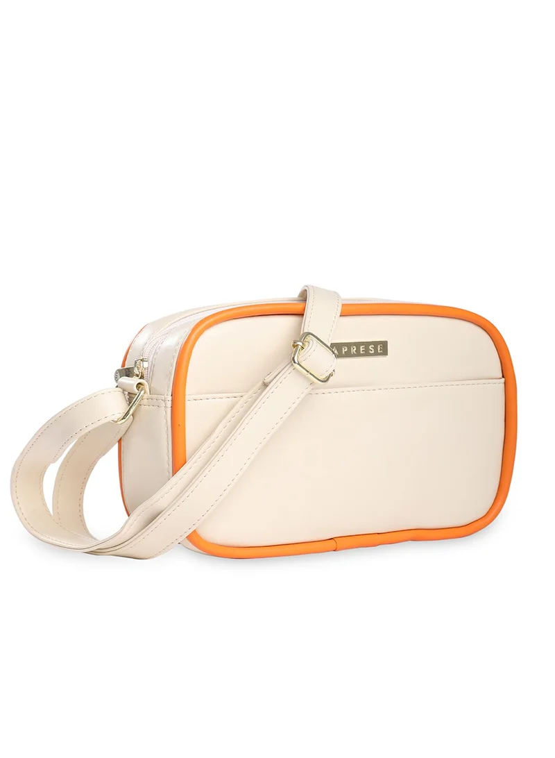 CAPRESE Caprese Gracie Solid Cream Faux Leather Medium Sling Bag