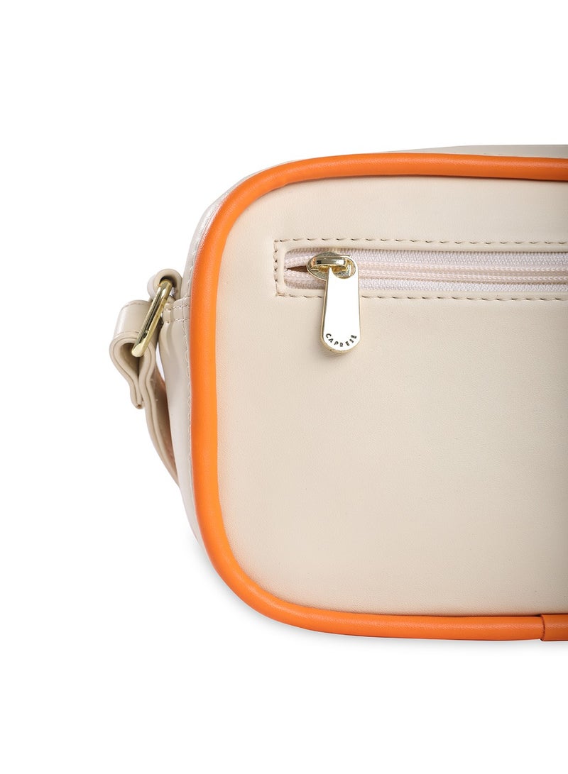 CAPRESE Caprese Gracie Solid Cream Faux Leather Medium Sling Bag - Image 5