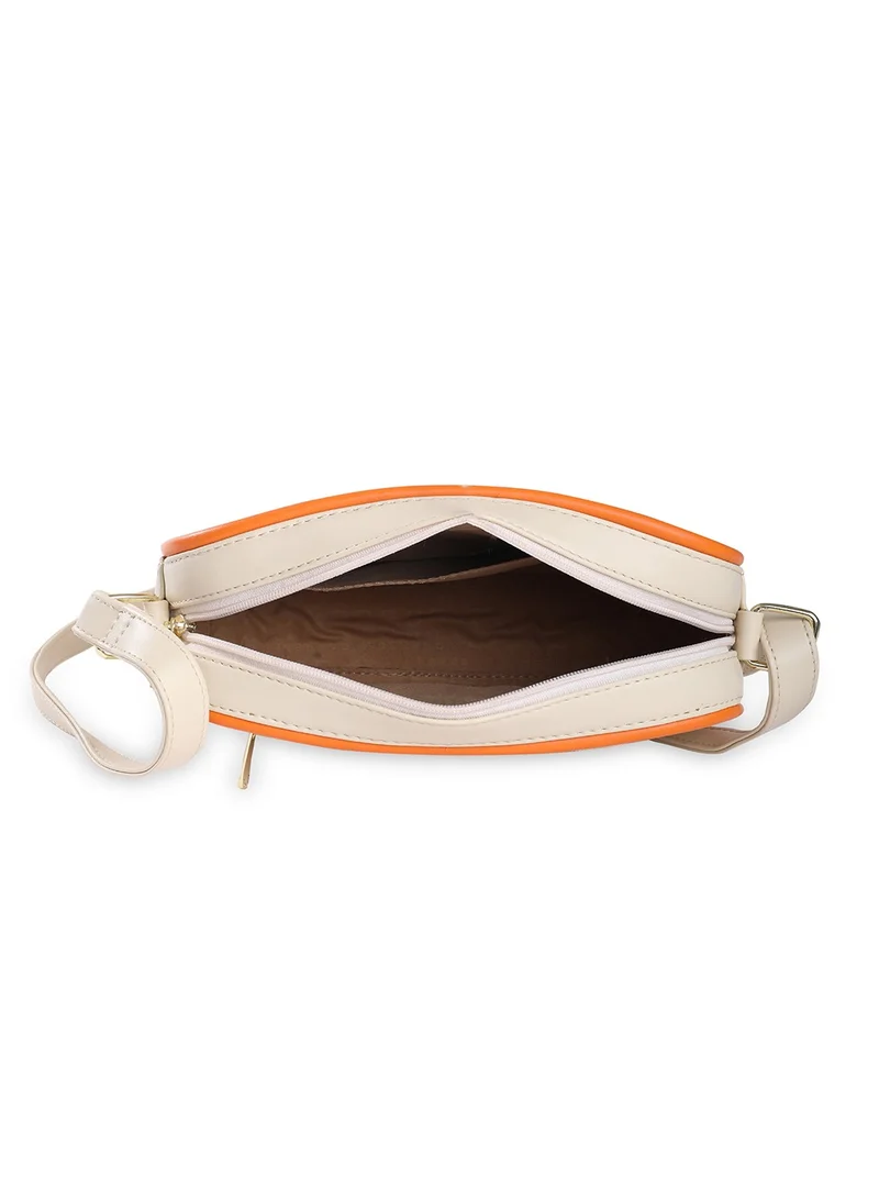 CAPRESE Caprese Gracie Solid Cream Faux Leather Medium Sling Bag