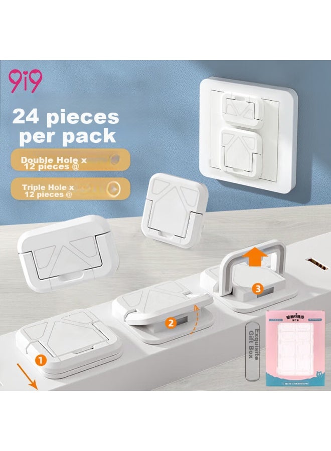 9i9 Socket Protective Cover, Baby Electric Shock Prevention, Power Switch Protector, Child And Infant Plug Blocker, 24 Pieces, A58 - Image 1