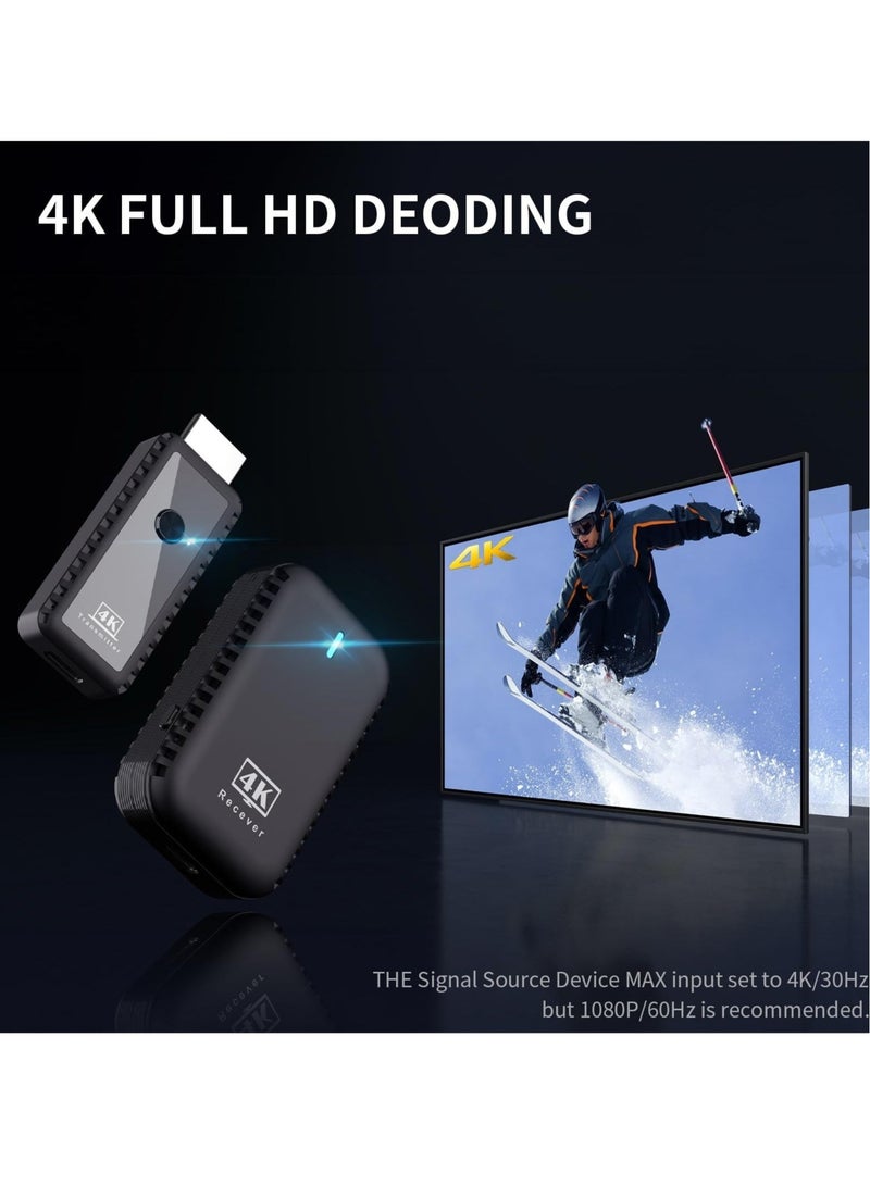 Captaintech Wireless HDMI Transmitter and Receiver, 4K HDMI Wireless Extender, Plug & Play, Portable Full HD Wireless HDMI Kit, Support 5G/2.4G for Streaming Video and Audio to Monitor from Laptop/Tv Box - Image 2
