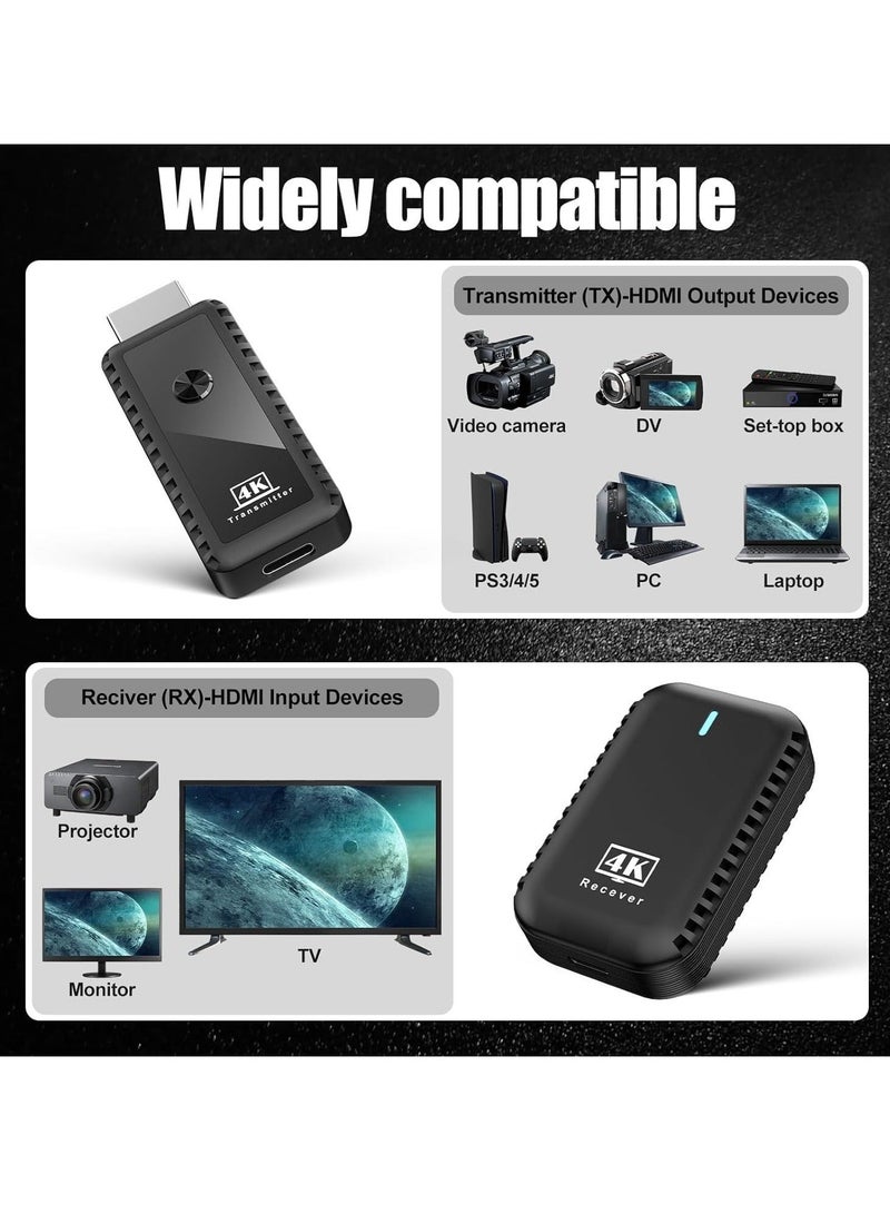 Captaintech Wireless HDMI Transmitter and Receiver, 4K HDMI Wireless Extender, Plug & Play, Portable Full HD Wireless HDMI Kit, Support 5G/2.4G for Streaming Video and Audio to Monitor from Laptop/Tv Box - Image 3