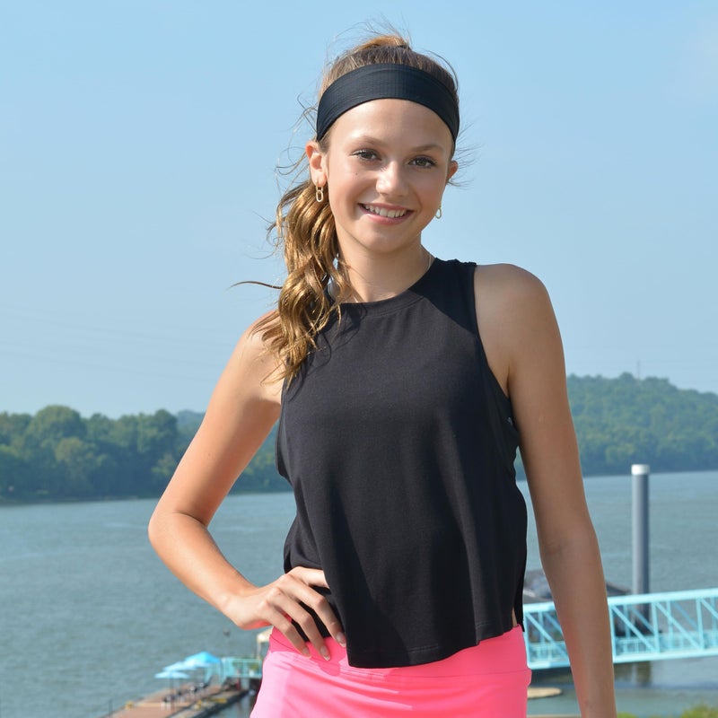 FROG SAC Sport Headbands for Girls, Adjustable No Slip Sweat Wicking Athletic Hair Bands for Women, Stretch Elastic Workout Headband with Velvet Grip for Yoga Running Exercise Gym (Black) - Image 3