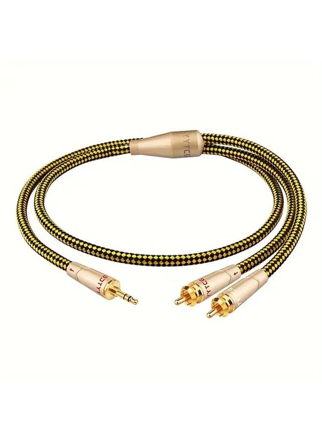 3.5 ملم إلى كابل صوتي 2 آر سي إيه 1.5 متر عالي الجودة 6N OCC لمضخم الصوت والهاتف والكمبيوتر - Image 5