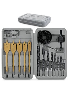 Hi-Spec Hi-Spec 21pc Wood Hole Saws, Brad Points & Spade Drill Bit Set for Drill Drivers in a Compact Tool Kit Case  - Image 1