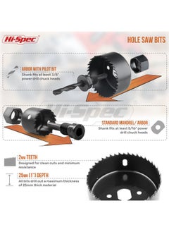 Hi-Spec Hi-Spec 21pc Wood Hole Saws, Brad Points & Spade Drill Bit Set for Drill Drivers in a Compact Tool Kit Case  - Image 3