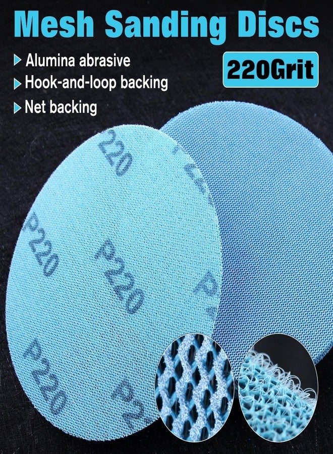 LEONTOOL 6 Inches Mesh Abrasive 220 Grit Dust-Free Hook and Loop Drywall Sanding Disc, Box of 25 Discs Mesh Sandpaper Net Sander Disc Abrasives Pads Sanding Pads for Metal, Wood, Composites - Image 4