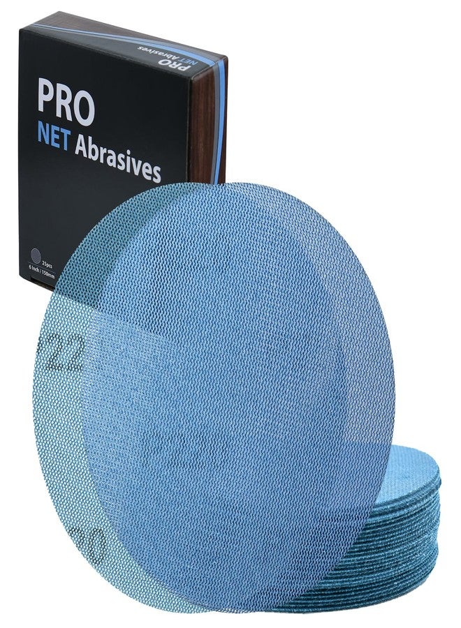 LEONTOOL 6 Inches Mesh Abrasive 220 Grit Dust-Free Hook and Loop Drywall Sanding Disc, Box of 25 Discs Mesh Sandpaper Net Sander Disc Abrasives Pads Sanding Pads for Metal, Wood, Composites - Image 1