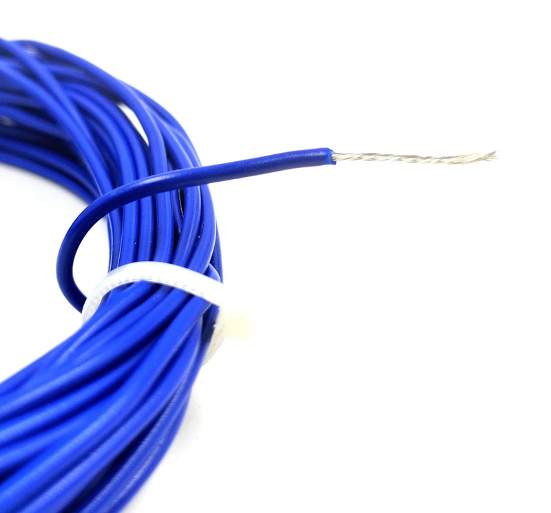 INVENTO 1mtr 20 AWG 05 sqmm 15A Tinned Copper PVC Wire Flexible Blue Cable 17mm Dia High Temperature for DIY - Image 2