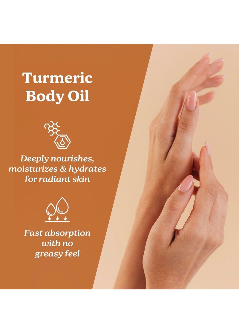 Life & Pursuits - Life & Pursuits Turmeric Body Oil 6.8 Fl Oz - Ayurvedic Massage Oil with Vitamin E, Coconut Oil, Almond Oil & Squalane| Reduces Dark Spots, Brightens Skin, Hydrates & Moisturizes (6.8 Fl Oz) - Image 1