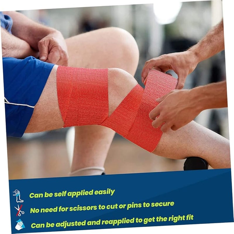 3 قطع من الشريط الرياضي اللاصق الذاتي، ضمادة مرنة للف حول الإصابات، ضمادات متماسكة مريحة للرياضيين والأنشطة الخارجية - Image 4