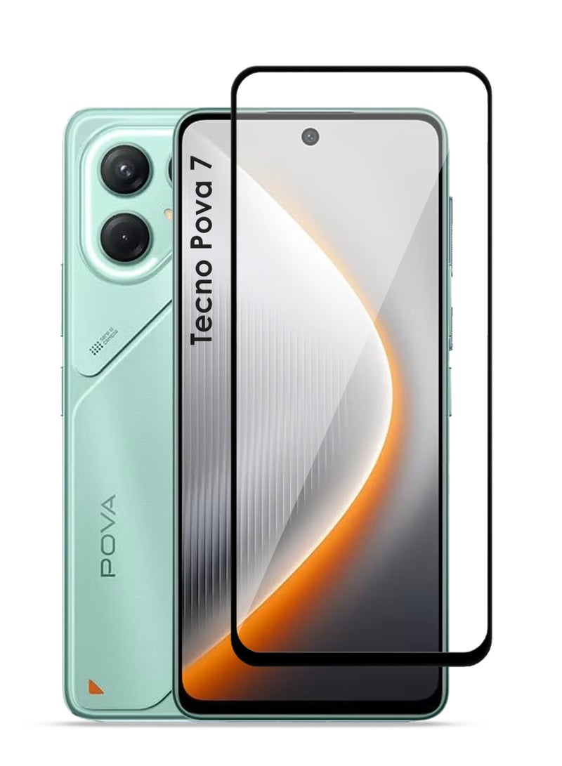 Tecno Pova 7 Screen Protector - Premium Full Screen Tempered Glass For Tecno Pova 7, High Transparency, Delicate Touch, Anti-Explosion, Smooth Arc Edges, Easy Installation - Image 1