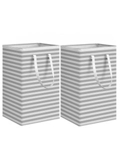 AIWANTO 2PCS Large Collapsible Laundry Bags Laundry Baskets Portable Travel Foldable Hamper  with Easy Carry Handles Freestanding Clothes Hampers for Laundry Bedroom, Dorm, Clothes, Towels, (75L/40*30*60)  - Image 1