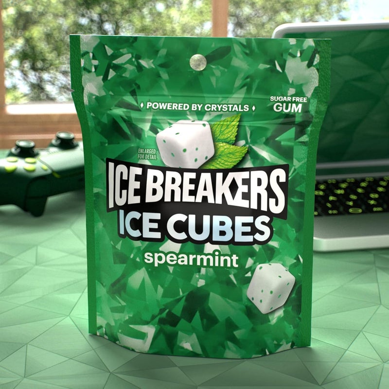 Ice Breakers Sugar Free Ice Cubes Chewing Gum, Spearmint Flavor, 100 Pieces - Image 5