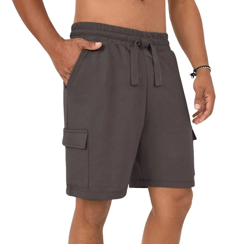 NOBERO Men's Cargo Shorts in Dark Gray