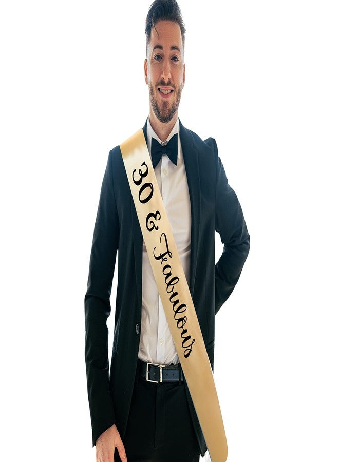 Hubops 30 & Fabulous sash for Girls Birthday /30th Birthday Sash Party Decoration (Gold) - Image 2