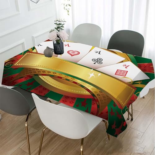 TKS MITLAN Poker Tablecloth 60x84 Inch Rectangular Gambling Playing Cards Game Casino Print Oblong Table Cloth Kitchen Table Decorations for Home Dinner Party - Image 2