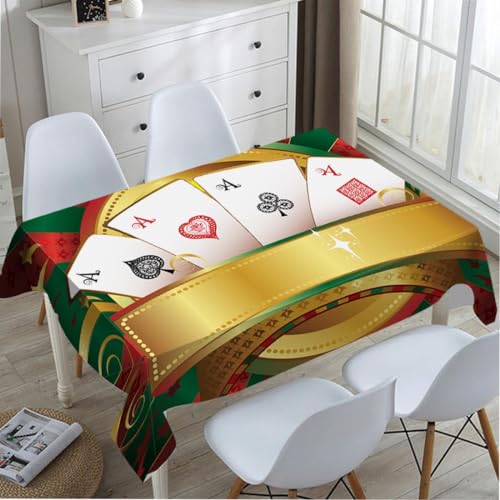 TKS MITLAN Poker Tablecloth 60x84 Inch Rectangular Gambling Playing Cards Game Casino Print Oblong Table Cloth Kitchen Table Decorations for Home Dinner Party - Image 4
