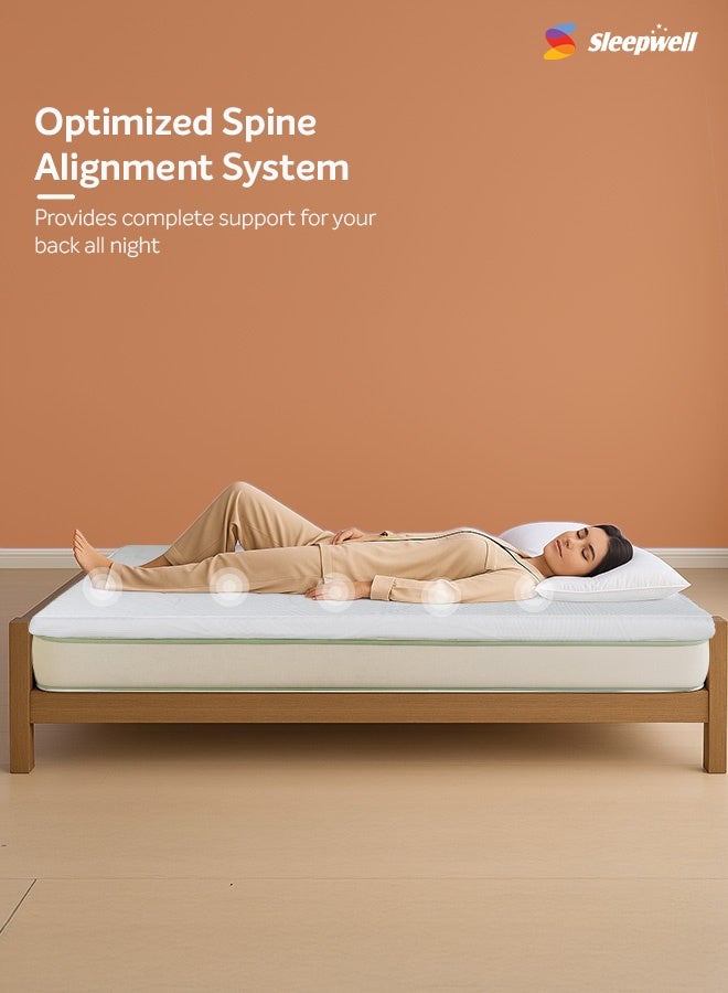 Sleepwell غطاء مرتبة سليب ويل | فوم ميموري | قماش مضاد للانزلاق مع خيوط باردة | حجم سوبر كينغ (200L X 200W X 5H سم) - Image 4